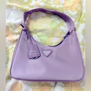 Lavender Nylon Shoulder Bag